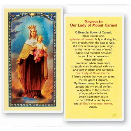 

Our Lady of Mount Carmel Laminated Catholic Prayer Holy Card with Prayer on Back Pack of 25
