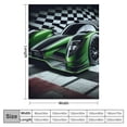 thumbnail image 4 of nygtbtfer Throw Blanket Boys Blanket,Black and White Checked Plaid Green Drift Kart Fleece Blanket ,Square Grid Plaid Lattice Bed Blanket Racing Karting Extreme Sport Sofa Decor White, 4 of 6