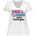 thumbnail image 3 of Inktastic Pink or Blue Nana Loves You Women's Plus Size V-Neck T-Shirt, 3 of 5