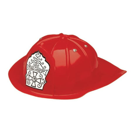 Fireman Hat Child Adjustable Dress Up Firefighter Red Helmet Costume