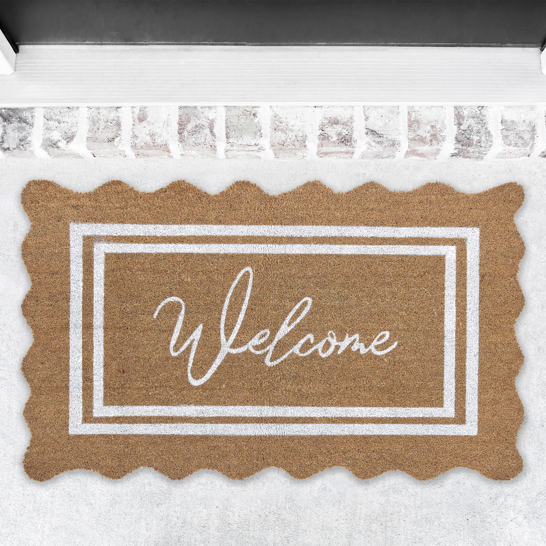My Texas House Welcome Natural Scalloped Edge and Border Outdoor Coir Doormat, 18" x 30" - image 2 of 7