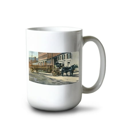 

15 fl oz Ceramic Mug Toronto Ontario Fire Dept Aerial Escape Carriage Dishwasher & Microwave Safe