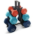 thumbnail image 6 of HolaHatha 5, 10 & 15 Pound Neoprene Dumbbell Weight Set with Storage Rack, 6 of 11