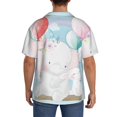 thumbnail image 3 of Fotbe Cute Elephant Camisa Estampada de Manga Corta para Hombre, Casual de Verano, Estilo Playero, Sin Arrugas-4X-Large, 3 of 5