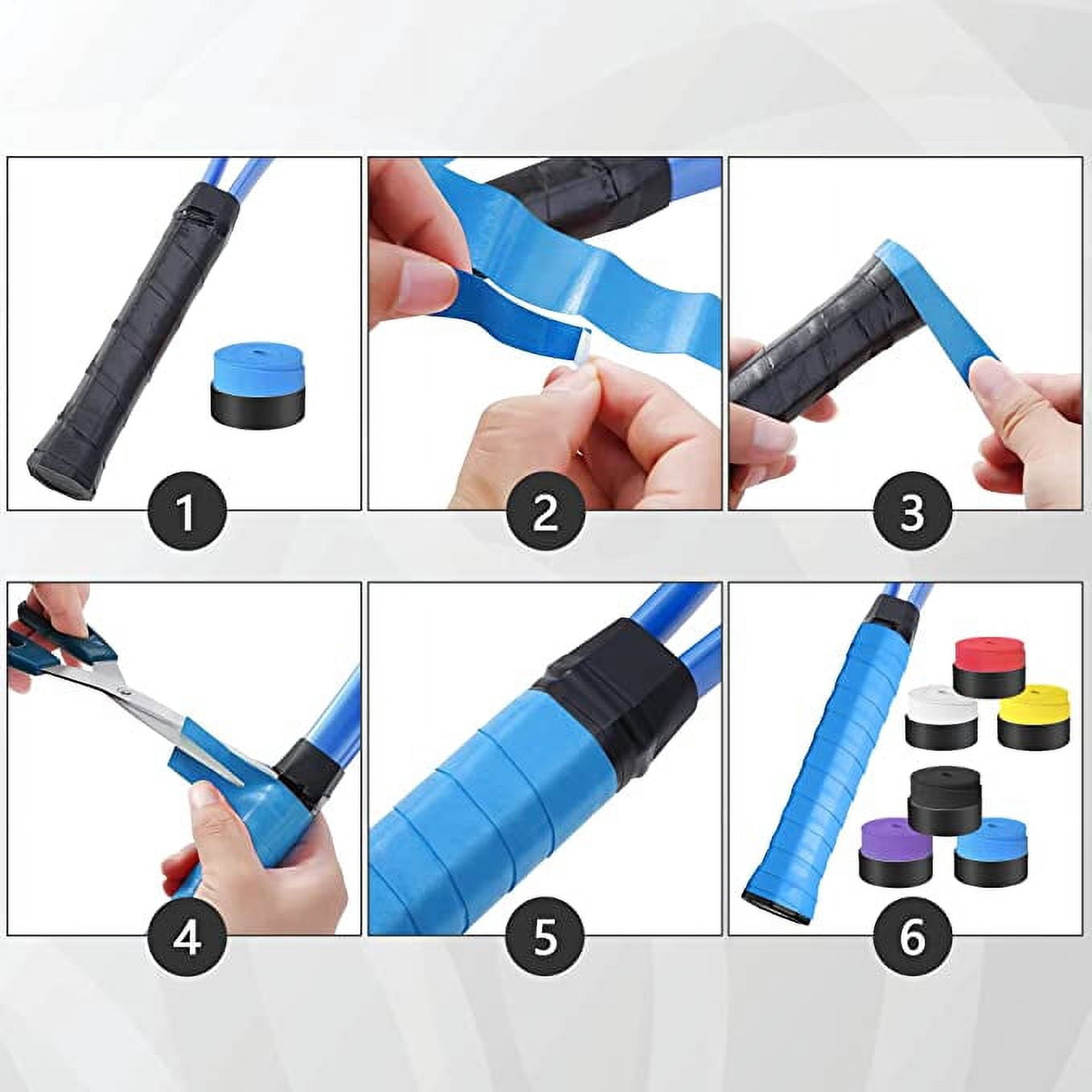 30pcs Tennis Racket Grip Tape, Overgrip Tennis Racket Grip Tape, Wrap Your Racket, Keep Your Racket Dry, Durable and Absorbent - 6 Colors