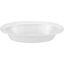 15 oz Pearl White Pebbled Oval Bowl – Elegant Disposable and Reusable Plastic Serving Bowl for Salads Snacks Desserts and Dips – Sturdy and Stylish Tableware for Catering and Special Events (10)