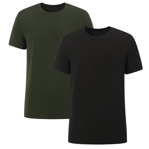 Men's Bamboo Viscose Short Sleeve T-Shirt, Lightweight Cooling Cotton Blend Casual Tee