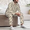 thumbnail image 7 of Fuzoiu Pug Dog Face Print Men's Long-Sleeved Pajama,Lounge Button Down Nightwear,Mens Notch Collar Pajama Set -Small, 7 of 7
