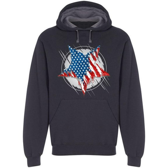 Usa Flag Star Hoodie Men -Image by Shutterstock, Male Small
