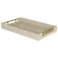 thumbnail image 2 of Home Decorative Lusan Cream Faux Shagreen Tray With Handles, 2 of 5