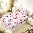 thumbnail image 4 of Erosebridal Bug Ladybug Twin Sheets,Kawaii Heart Print Bedding,White Pink,3 Pieces,1 Flat Sheet,1 Fitted Sheet and 1 Pillowcase, 4 of 6