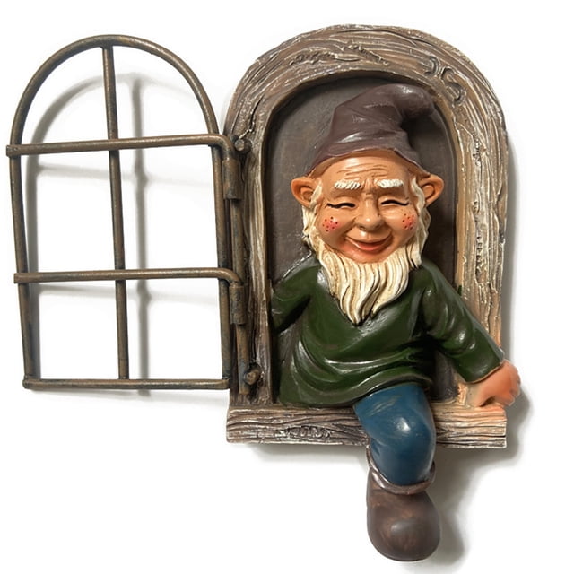 Adornos Estatua Decoraciones Resina Jardín Travieso Hada Anciano Ygjytge 3D