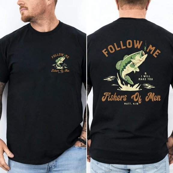 New Fishers of Men T-Shirt | Retro Vintage Christian Bible Verse Tee | Religious Gift for Men | Faith-Based Unisex Shirt | Classic Fit, DTG Print, Unisex Shirt
