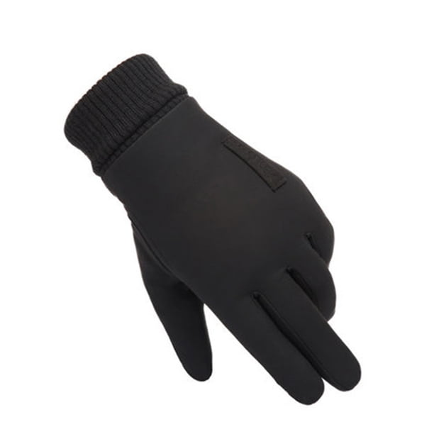 Qarigey Guantes de invierno Calentador de manos universal Color sólido Deporte Ciclismo Senderismo Hombres Guante Accesorio de ropa Cubierta de mano guantes y mitones Negro Qarigey AP013263-01