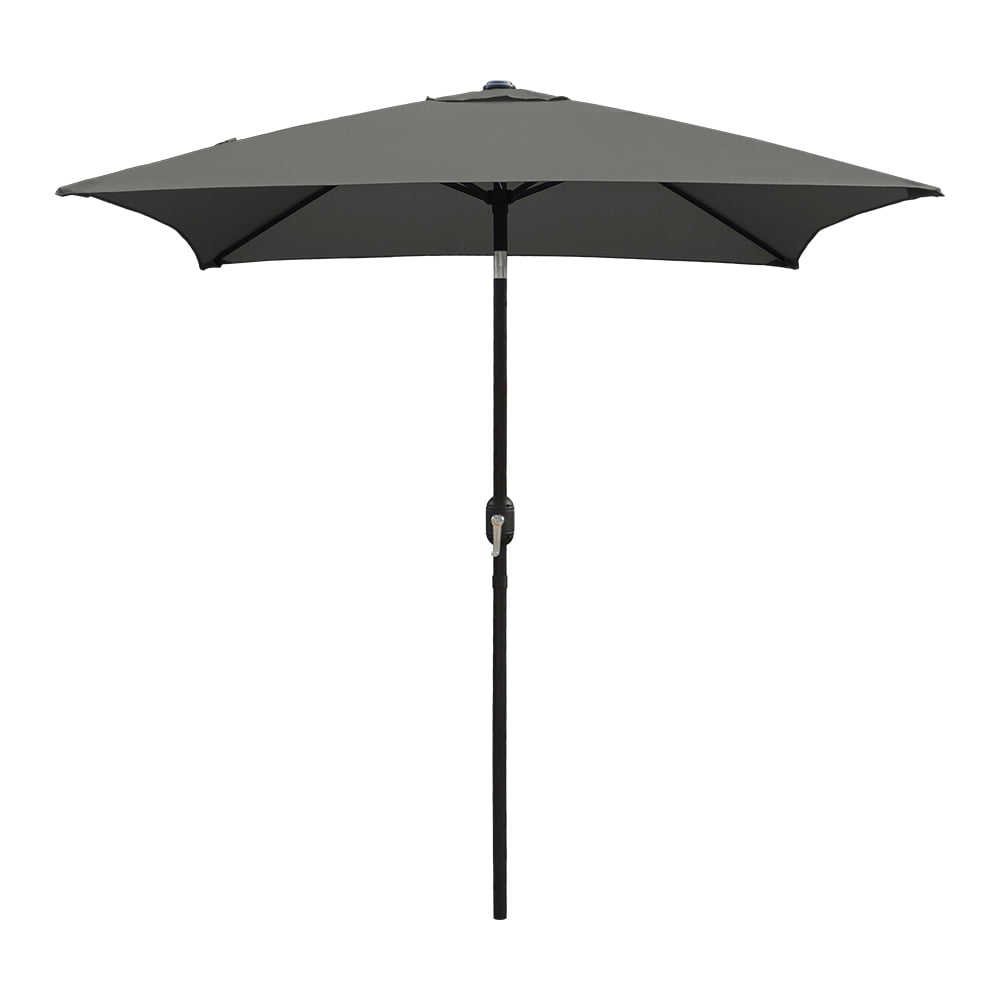 Ultrashades 6.5 ft Square Outdoor Patio Market Umbrella with Push Button Tilt and Crank Handle, Dark Grey