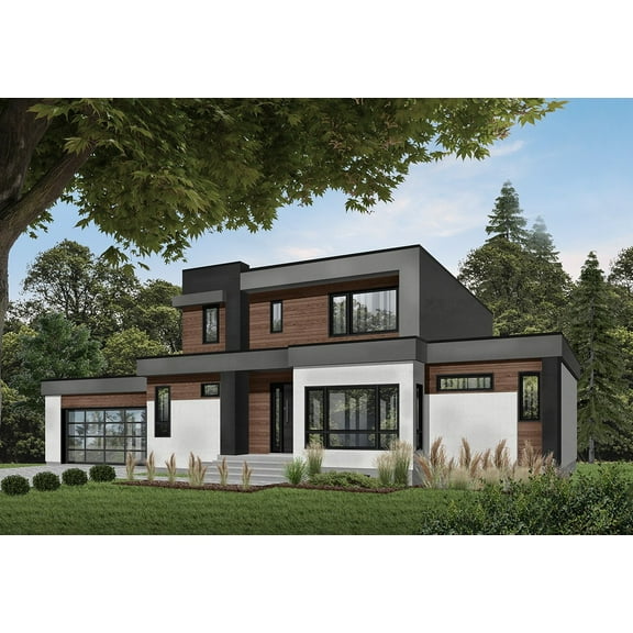 728-3883: Modern Contemporary 4 Bed, 3 Bath Luxury Home Plan, 2142 Sq Ft: Full Blueprints with License to Build by Home Plan Marketplace - Lesuto