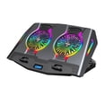thumbnail image 1 of lionlar Tablette de Refroidissement pour Ordinateur Portable, Support de Refroidissement RVB pour Ordinateur Portable de Jeu 14-21 Pouces avec 2 Gris, 1 of 9
