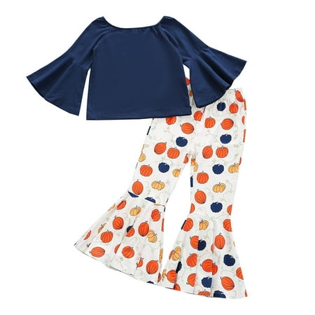 

Youmylove Toddler Children Baby Girls Tops+ Festival Pumpkin Pants Outfits Set Spring Clothing Set