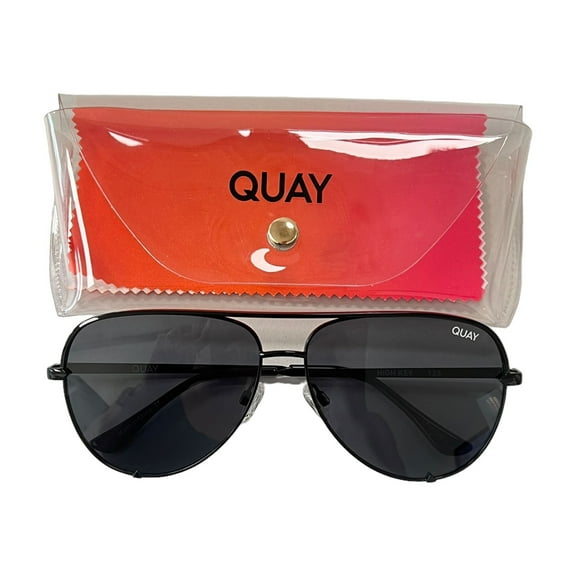 Quay Australia High Key Black Smoke Aviator Sunglasses