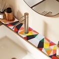 thumbnail image 2 of Yayeee Faucet Mat for Kitchen Sink 30" Diatomite Long Splash Guard Pad, Purple Triangles, 2 of 7