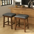 thumbnail image 2 of Costway 24'' Dining Bar Stool Set of 2 Counter Height Padded Seat Wood Frame Kitchen Brown, 2 of 9