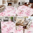 thumbnail image 5 of Pink Cherry Area Rugs 5'x8', Washable Small Throw Rugs for Classroom Bedroom, Spring Botanical Blossoms Flowers Floral Indoor Outdoor Rug Non-Slip Low Pile Carpet Runner Reversible Floor Mats, 5 of 8