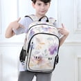thumbnail image 6 of FORMRS Unisex School Backpack 17" Student Travel Bag with Laptop Compartment, Purple Flower Pattern, 6 of 7