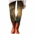 thumbnail image 4 of Endives Women's Legging High Waisted Milky Way Print Stretchy Yoga Legging Workout Pants Casual Daily Wear Gold, 4 of 7