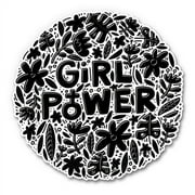 Girl Power Pretty Black - 3" Vinyl Sticker - For Car Laptop I-Pad Phone Helmet Hard Hat - Waterproof Decal