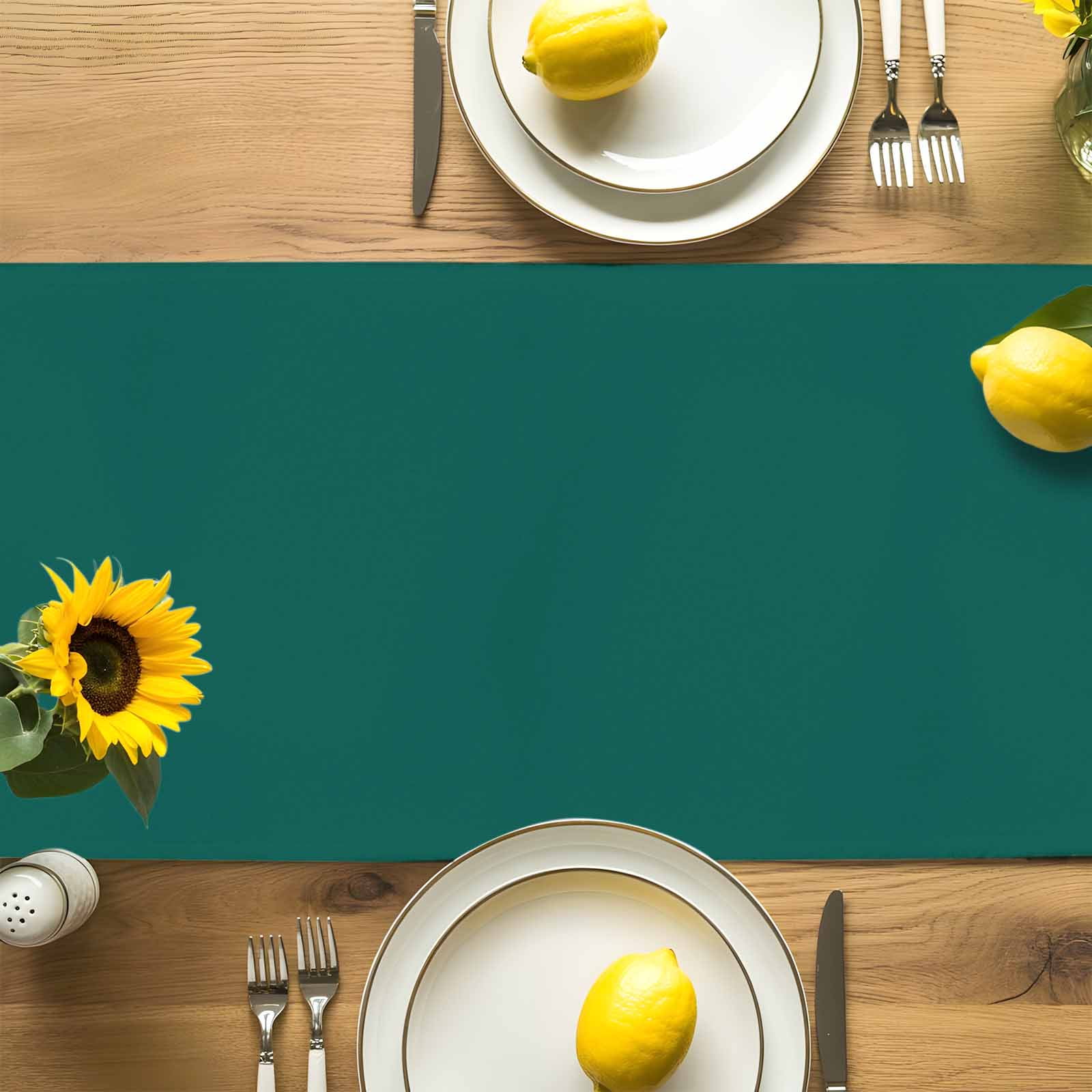Dark Green Cotton Linen Table Runner for Dining Kitchen, Modern Pure Dark Green Wedding Outdoor Party Tablerunners Decoration, Dresser Scarf Coffee Tablecloth Runners 13x70 Inches