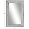 thumbnail image 3 of DecMode 32" x 48" White Carved Floral Wall Mirror, 3 of 8