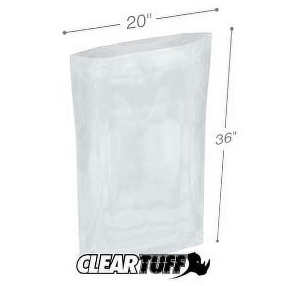 ClearTuff - 20" x 36" 2 Mil Flat Poly Bags - 250/Case