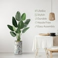 thumbnail image 3 of Artificial Tree in Contemporary Geometric Pattern Planter, Fake Bird of Paradise Silk Tree for Indoor and Outdoor Home Decoration - 58" Overall Tall (Plant Pot Plus Tree), 3 of 5