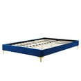 thumbnail image 4 of Platform Bed Frame, King Size, Velvet, Blue Navy, Modern Contemporary Urban Design, Bedroom Master Guest Suite, 4 of 8