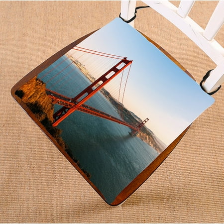 

PHFZK City Chair Pad The Golden Gate Bridge and San Francisco at Sunset Seat Cushion Chair Cushion Floor Cushion Two Sides Size 16x16 inches