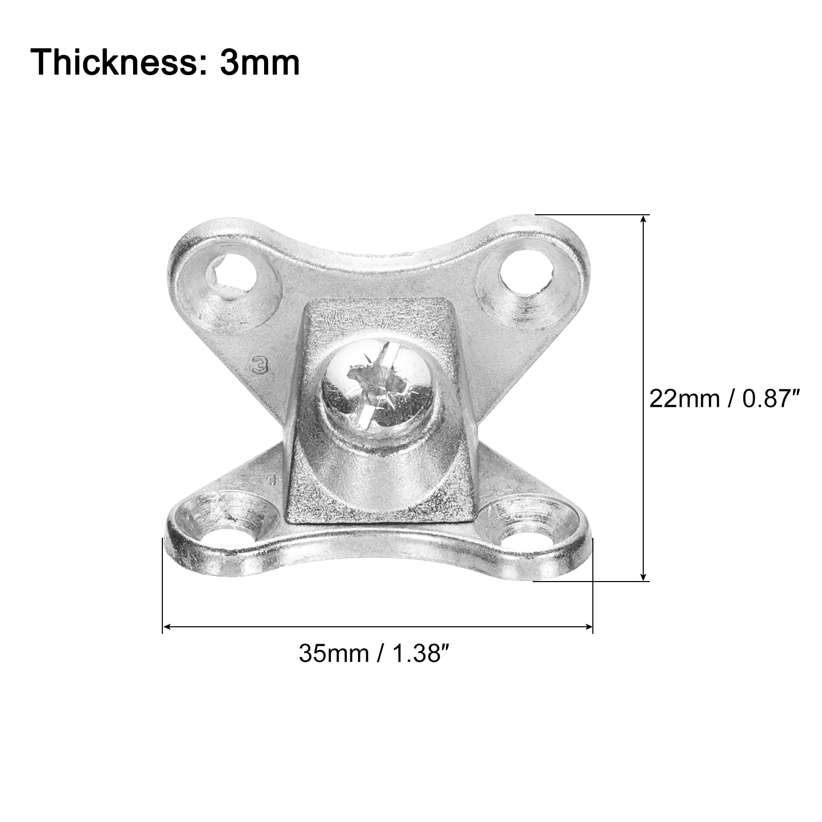 Uxcell Removable Corner Brace Metal Butterfly L Brackets Right Angle Support Screws for Shelves Cabinets 16pcs Silver