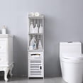 UBesGoo Toilet Bathroom Corner Wood Floor Storage Shelf