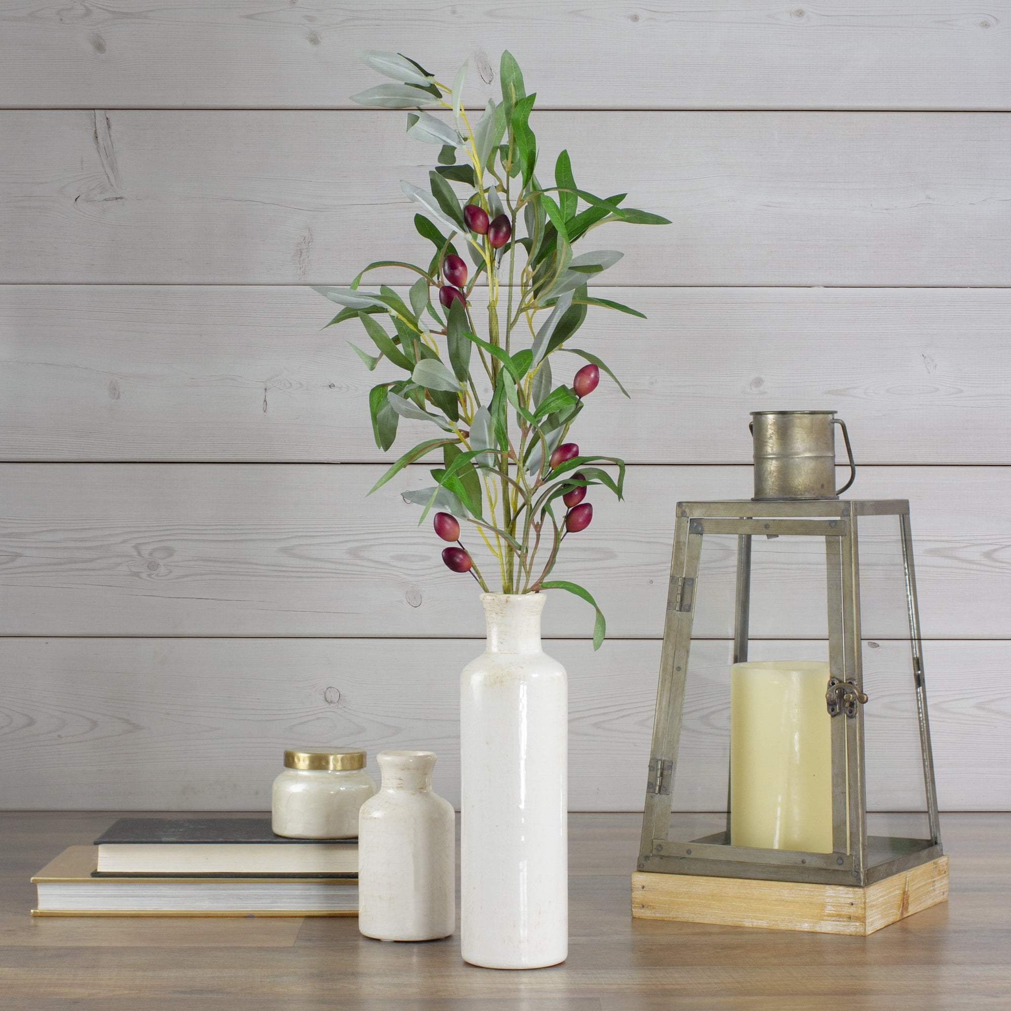 Northlight Olive Branch with Leaves Artificial Spray - 28"