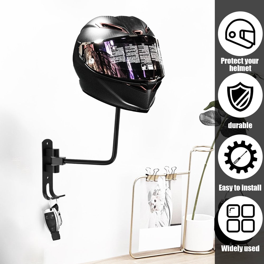 Helmet Holder Wall Mounted 180 Rotation Helmet Hanger Stainless Steel Wall Helmet Stand Multipurpose Helmet Storage Hook Motorcycle Helmet Holder for Motorcycle and Bike Helmets Walmart