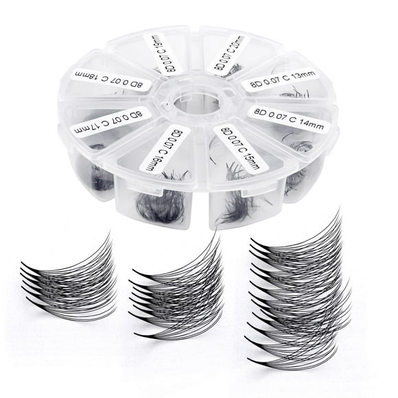 Extensiones de pestañas con volumen prefabricadas WENDY LASHES 500 Fans 12D