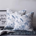 thumbnail image 2 of 14x14 Pillow Covers Set of 2, White Blue Spring Floral Throw Pillow Covers Decorative Couch Cushion Case, Summer Birds Botanical Microfiber Square Pillowcases for Bedroom Car Living Room, 2 of 7