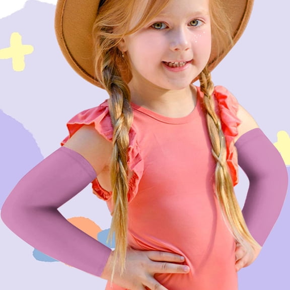 IUAMXWU Children's Sleeve Elastic Sunscreen Arm Sleeve Suitable For Children Outdoor Sports Arm Sleeve Bright Colors Clearance