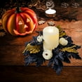 thumbnail image 2 of Matoen Candle Rings, Halloween Black Candle Rings Wreath for Pillar Candle Holder, Maple Leaf Small Wreaths for Fall Thanksgiving Home Table Centerpieces, Door, Wall, Window Decorations, 2 of 6