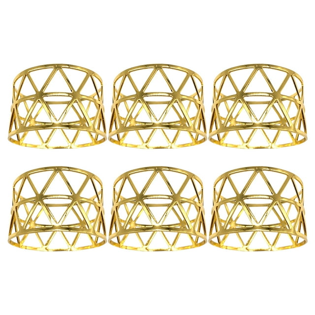 EeaseMX 6 anillos de servilleta huecos creativos, hebillas de servilleta huecas, decoraciones de anillos de servilleta