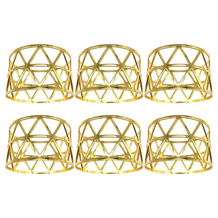 

6pcs Creative Hollow Napkin Rings Hollow Napkin Buckles Napkin Ring Decors