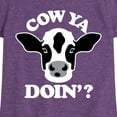 thumbnail image 3 of Instant Message - Cow Ya Doin - Toddler & Youth Girls Short Sleeve Graphic T-Shirt, 3 of 6