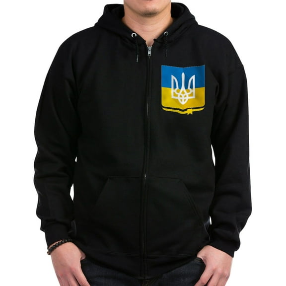 CafePress - Bendera Ukraina Sweatshirt - Zip Hoodie, Classic Hooded Sweatshirt with Metal Zipper
