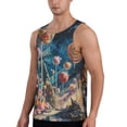 thumbnail image 2 of KLL Starry Sky Planet Lollipop Print Men's Muscle Gym Workout Stringer Tank Tops Bodybuilding Fitness T-Shirts Tank Tops Men-4X-Large, 2 of 7