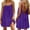 Purple, variant on Women's Loose Backless Cami Nightgown, Solid Color Mid-Length, Breathable Casual Home Dress for Summer Yellow S