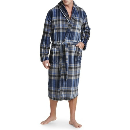 Big And Tall Plaid Robe - Men's Big & Tall Harbor Bay Plaid Fleece Robe